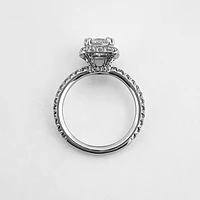 Square Brilliant Cut Engagement Ring Halo