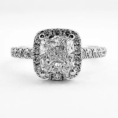 Cushion Cut Engagement Ring Halo