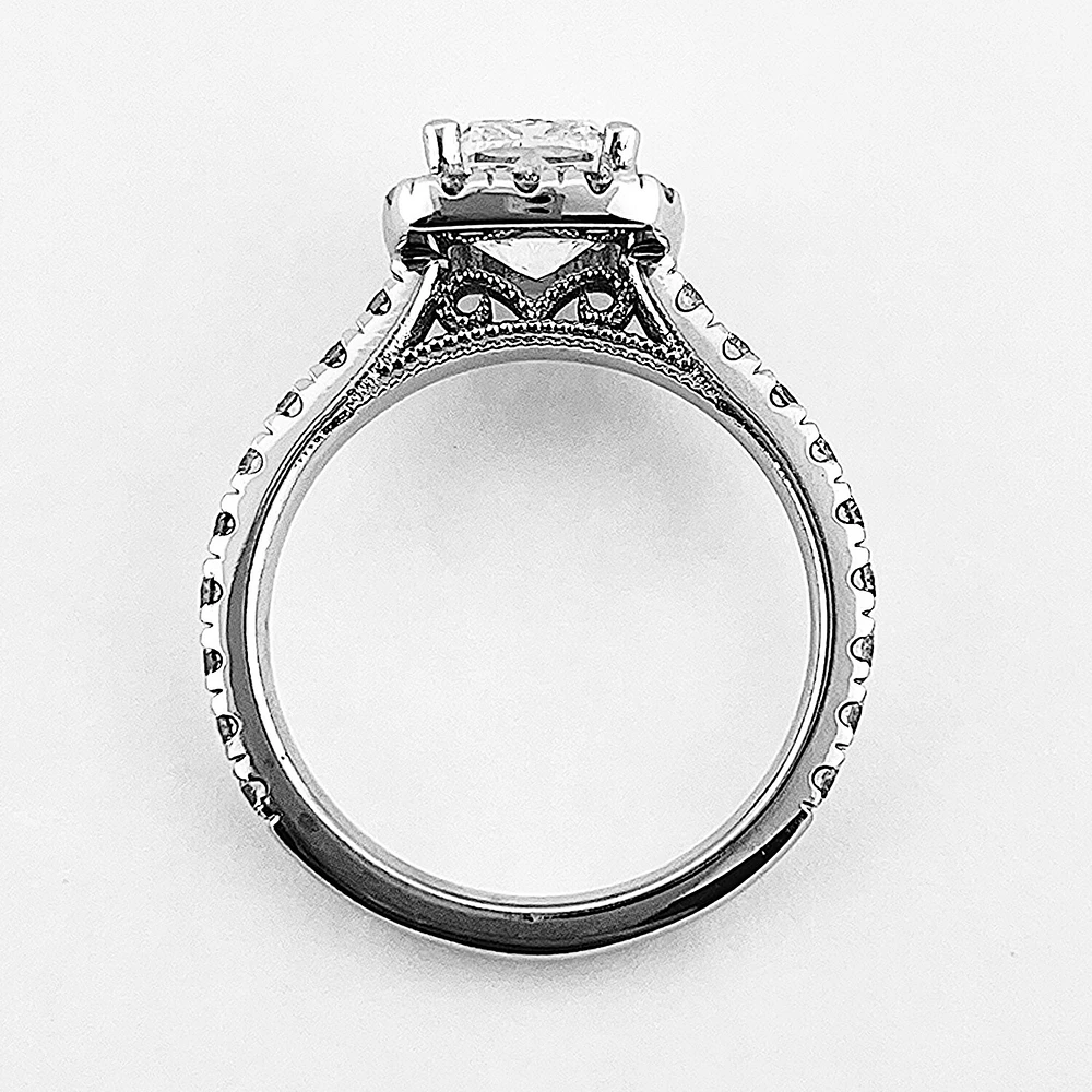 Cushion Cut Engagement Ring Halo