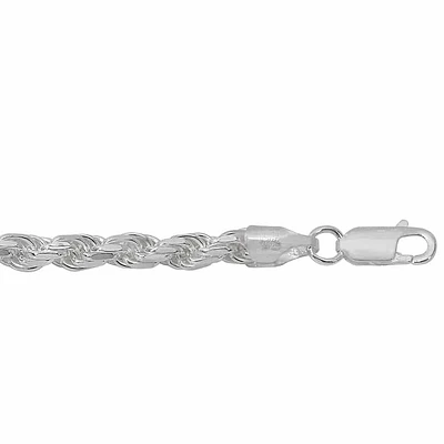 Sterling Silver, 4.6mm Diamond Cut Rope Chain