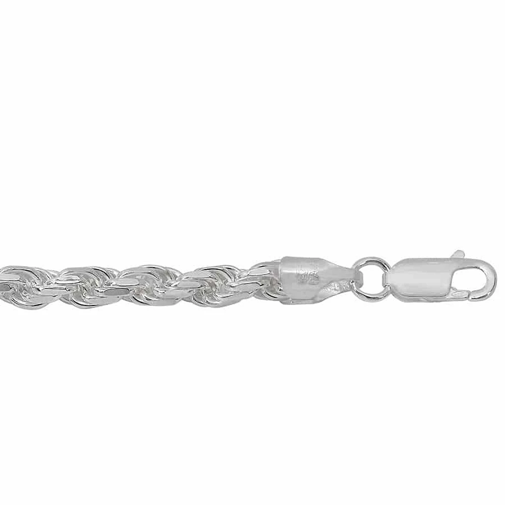 Sterling Silver, 5.6mm Diamond Cut Rope Chain
