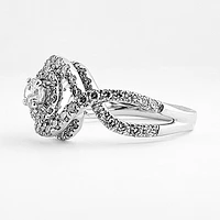 Multi-stone Engagement Ring Double Halo