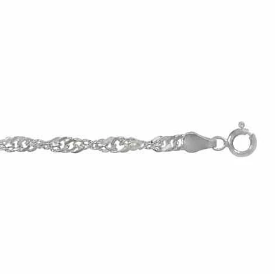 Sterling Silver, 3.5mm Singapore Bracelet