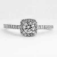 Round Cut Engagement Ring With Halo