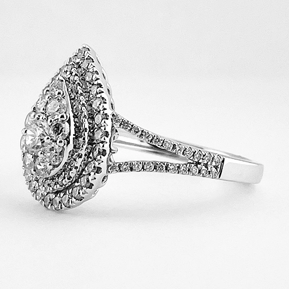 Pear Shape Diamond Cluster Ring