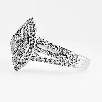 Marquis Shape Diamond Cluster Ring