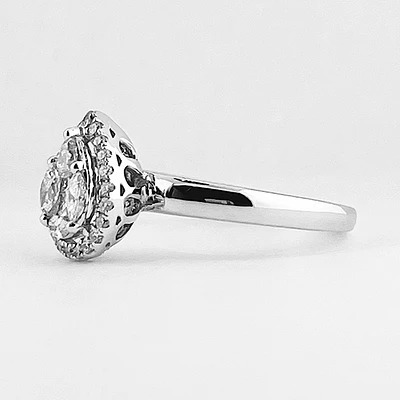 Pear Shape Diamond Cluster Ring With Halo