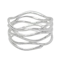 Sterling Silver Ring With Wavy Line Design