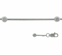 Sterling Silver, 1.1mm Snake Bracelet With Ball Bead