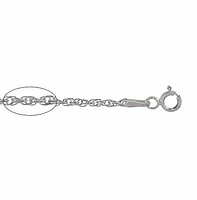 Sterling Silver With Rhodium, 1.1mm Wheat Chain