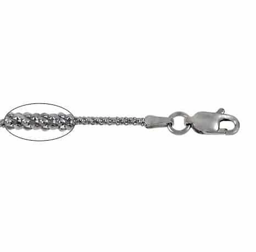 Sterling Silver With Rhodium, 1.7mm Korean Chain