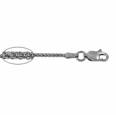 Sterling Silver With Rhodium, 1.7mm Korean Chain