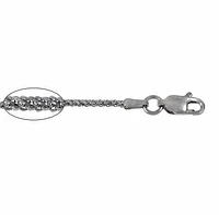 Sterling Silver With Rhodium, 1.7mm Korean Chain