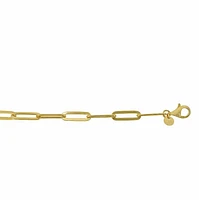 Sterling Silver With Gold, 4.5mm Flat Paperclip Bracelet