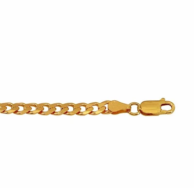 Sterling Silver With Gold, 4.5mm Curb Chain