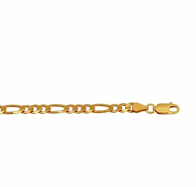 Sterling Silver With Gold, 3mm Figaro Chain