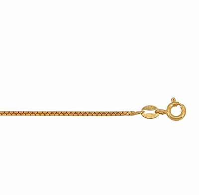 Sterling Silver With Gold, 1.1mm Box Chain