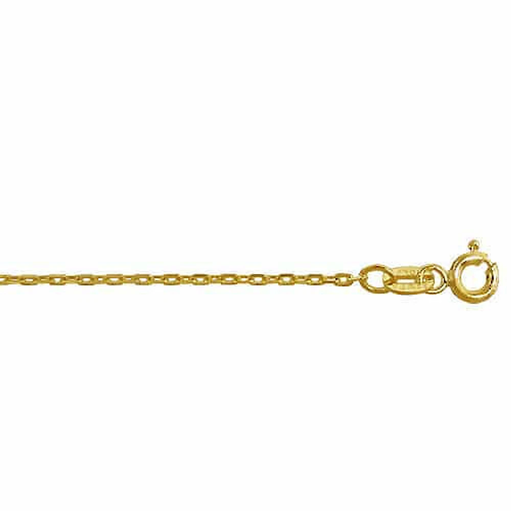 Sterling Silver With Gold, 1mm Anchor Chain