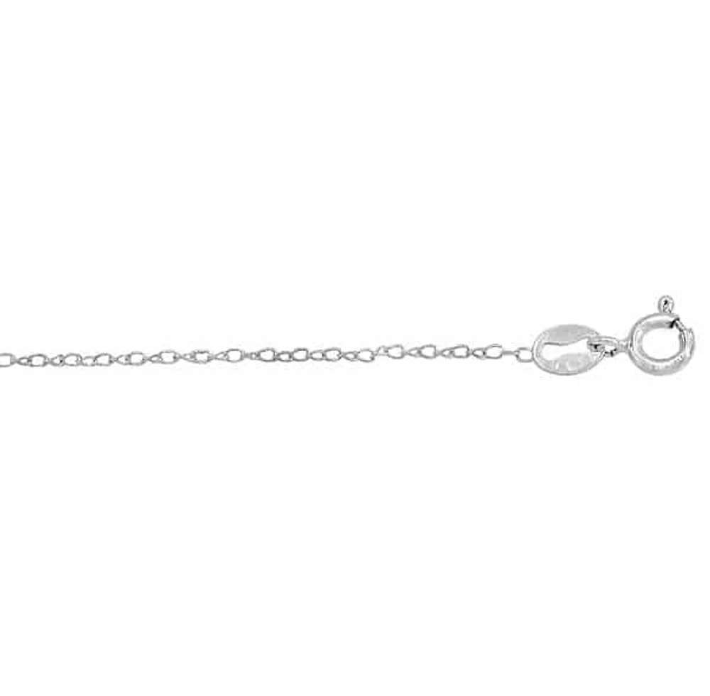 Sterling Silver, 1.2mm Twisted Oval Link Chain