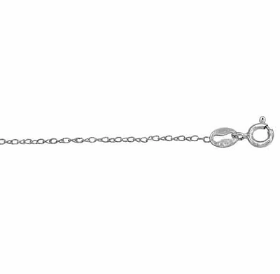 Sterling Silver With Rhodium, 1.5mm Twisted Oval Link Chain