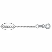 Sterling Silver With Rhodium, 0.9mm Curb Chain
