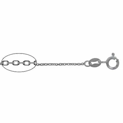 Sterling Silver With Rhodium, 1mm Anchor Chain