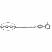 Sterling Silver With Rhodium, 1mm Anchor Chain