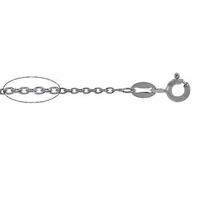 Sterling Silver With Rhodium, 1.4mm Cable Chain