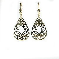 10K Yellow Gold Symmetrical Dangle Earrings