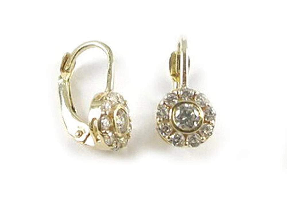 10K Yellow Gold Ball C.Z Children's Earrings