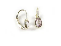 10K Yellow Gold Oval Amethyst Children's Earrings