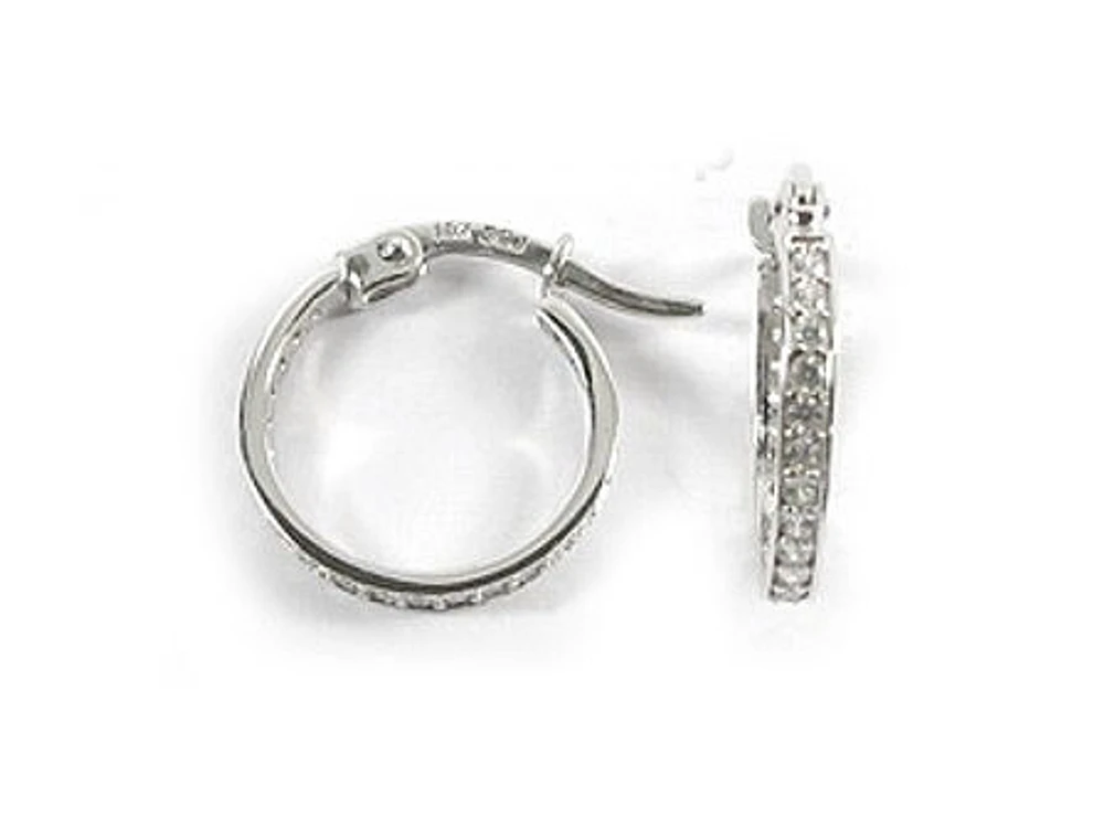 10K White Gold C.Z Earrings