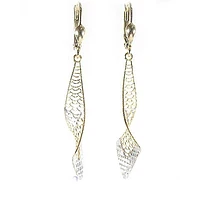 10K Yellow Gold Pattern Dangle Earrings