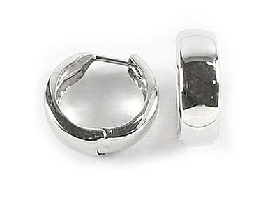 10K White Gold Smooth Huggy Earrings