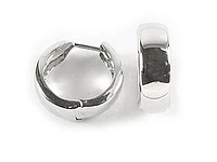 10K White Gold Smooth Huggy Earrings