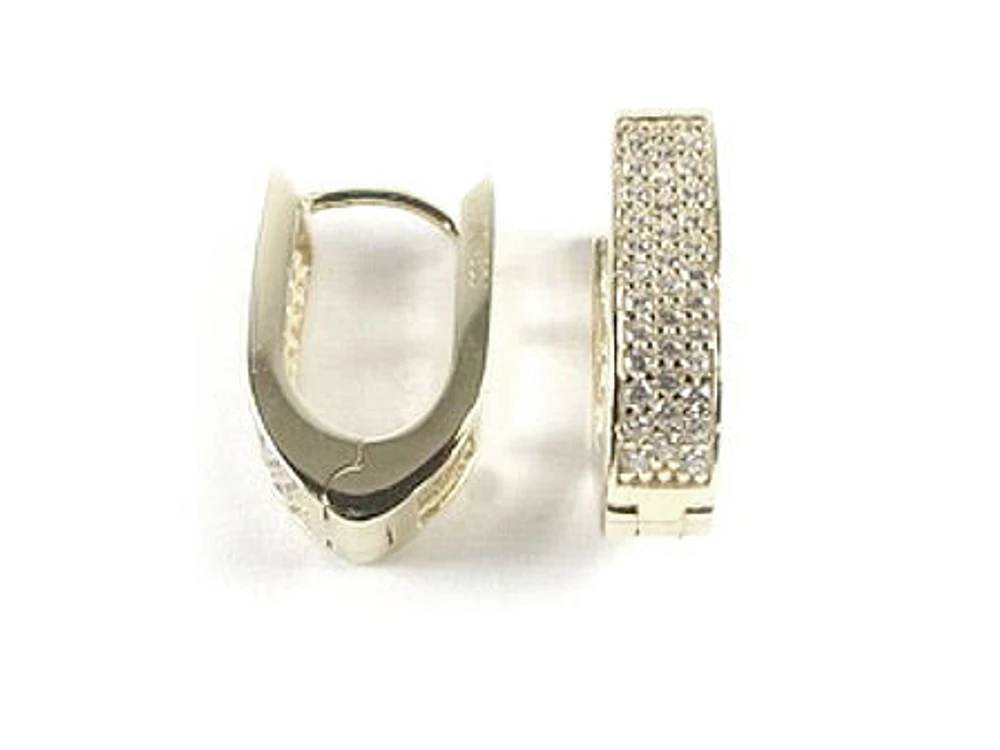 10K Yellow Gold C.Z Hoop Earrings
