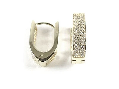 10K Yellow Gold C.Z Hoop Earrings