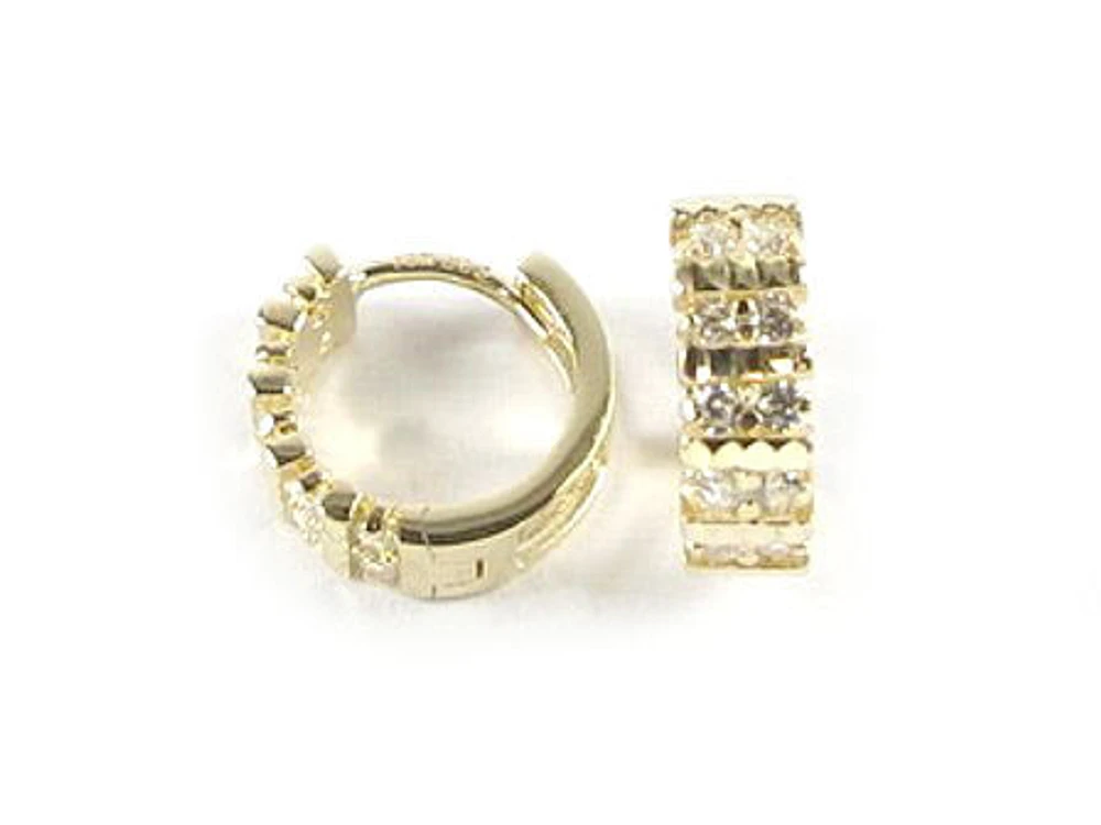 10K Yellow Gold C.Z Huggy Earrings