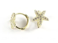 10K Yellow Gold C.Z Starfish Earrings