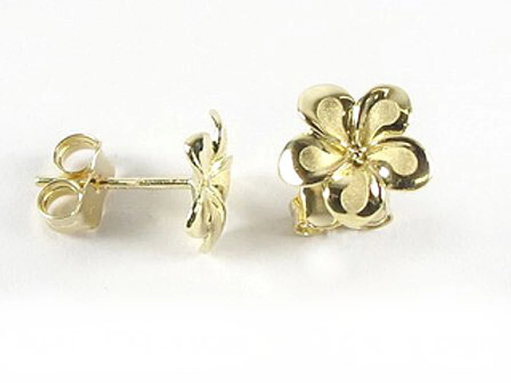 10K Gold Flower Stud Earrings