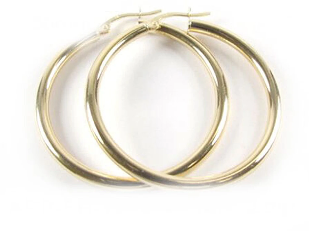 10K Yellow Gold Polished Hoop Earrings