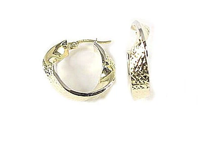 10K Gold Shimmer Cut Hoop Earrings