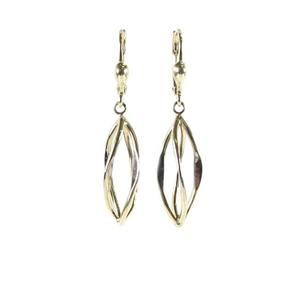 10K Yellow Gold Loop Dangle Earrings