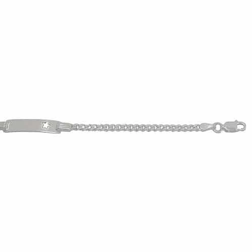 Sterling Silver ID Bracelet With Curb Link And Lobster Clasp