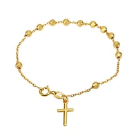 Sterling Silver With Gold, Rosary Bracelet With Oval Link Chain