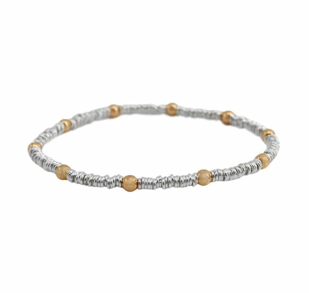 Elastic Bracelet With 3mm Sterling Silver Loop And 4mm 14Kt Gold Filled Ball