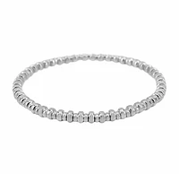 Sterling Silver, Elastic Bracelet With 4X2mm And 3×1.5mm Sterling Silver Roundel Bead