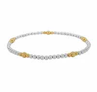 Elastic Bracelet With 3mm Sterling Silver Ball And 3mm + 4mm 14Kt Gold Filled Ball