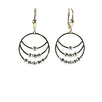 10K Yellow Gold Shimmer Ball Cut Dangle Earrings