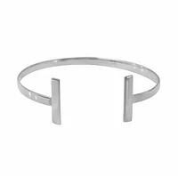 Sterling Silver With Rhodium, Flat 3.5X19mm T Bar Bracelet With 4mm Width Band